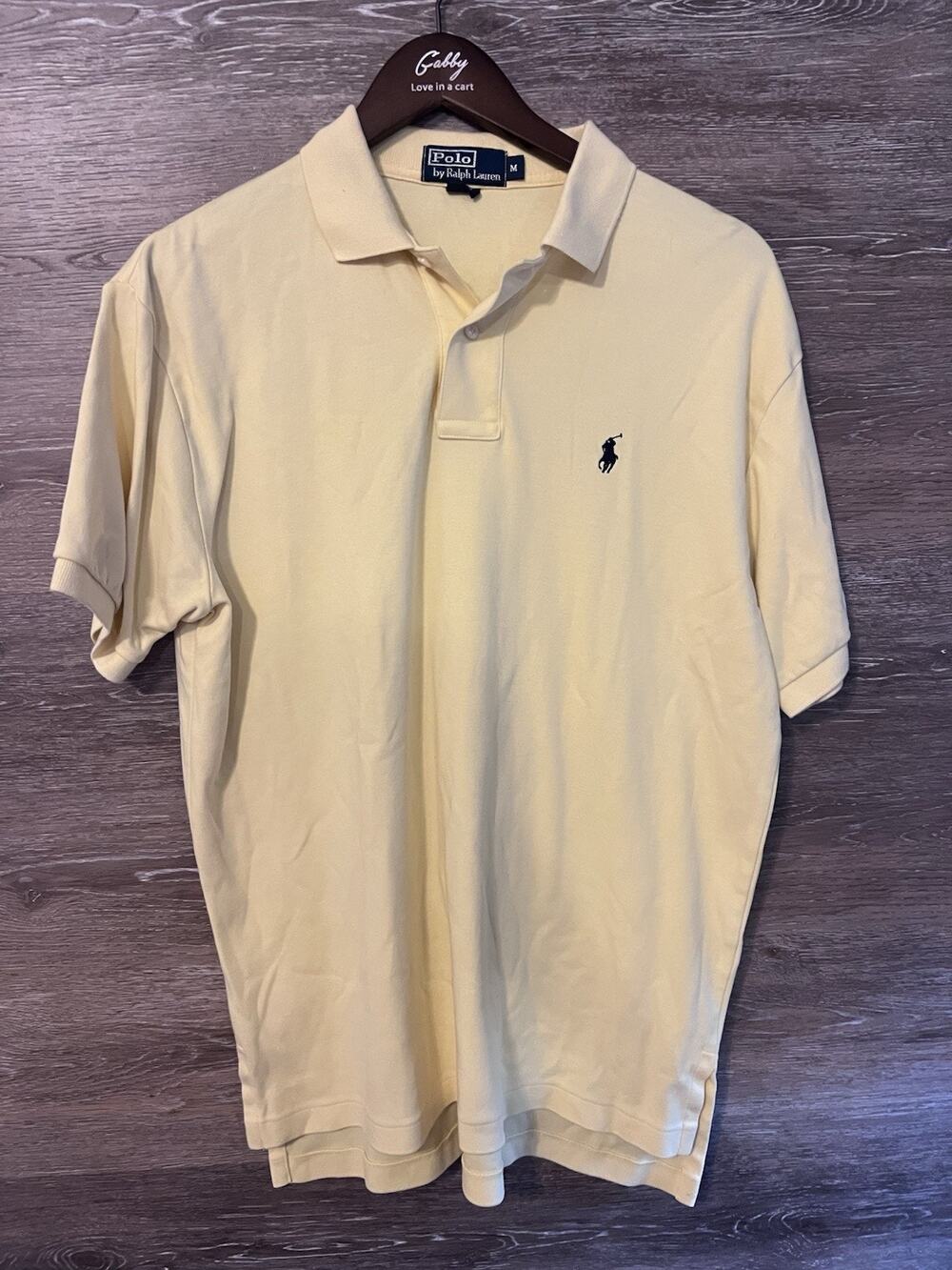 POLO Ralph Lauren Butter YELLOW Golf Shirt Size M Fit Classic Pony Collar